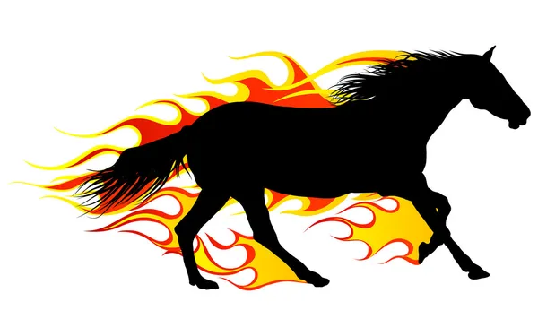 Пламенные лошади — стоковый вектор