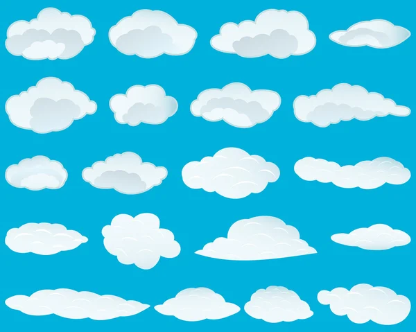 Conjunto de nuvens — Vetor de Stock