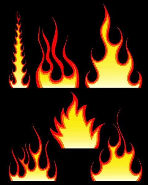 Tűz minták készlet — Stock Vector