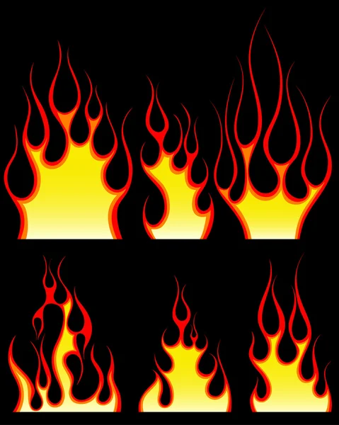 Conjunto de padrões de fogo — Vetor de Stock