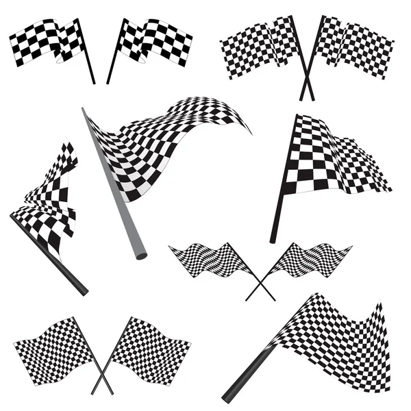 Set of racing flags — Stock Vector