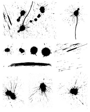 Set of ink blots clipart