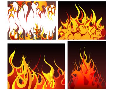 Fire backgrounds set clipart