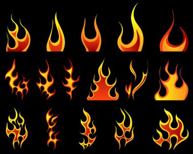 Fire patterns set clipart