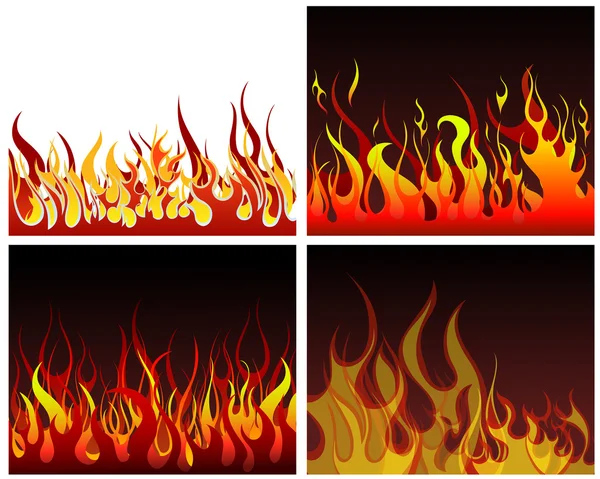 Fire backgrounds set — Stock Vector