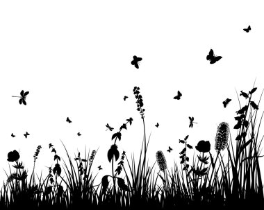 Meadow silhouettes clipart