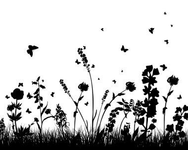 Meadow silhouettes clipart