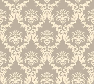 Seamless damask pattern clipart