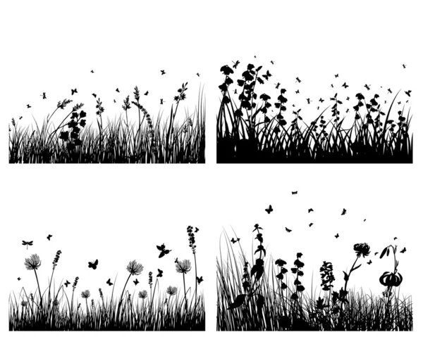 Silhouettes de prairie — Image vectorielle
