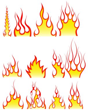 Fire patterns set clipart