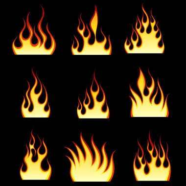 Fire patterns set clipart