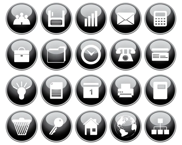 Conjunto de ícones de negócios e escritório — Vetor de Stock