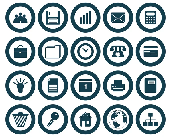 Conjunto de ícones de negócios e escritório —  Vetores de Stock