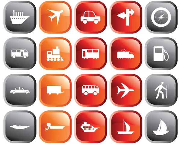 Set icone di trasporto — Vettoriale Stock