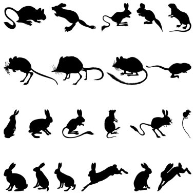 Rodents silhouettes clipart