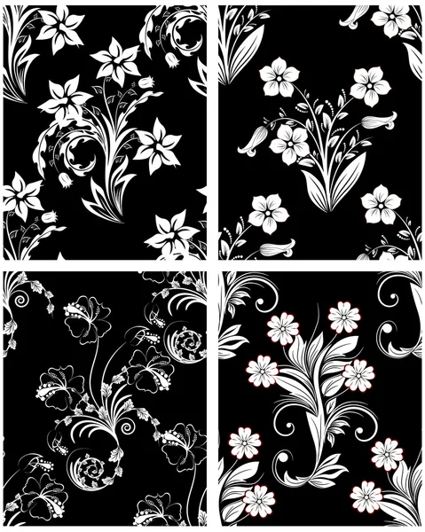 Fond floral sans couture ensemble — Image vectorielle