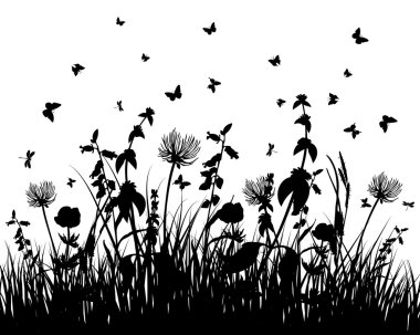 Meadow silhouettes clipart