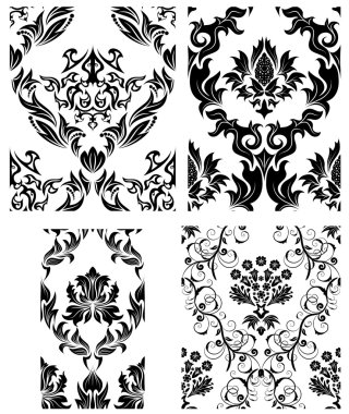 Dikişsiz damask desenler kümesi