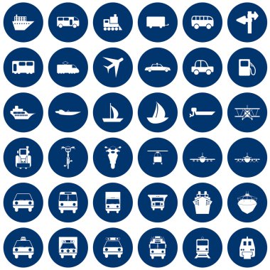 Transportation icons set clipart