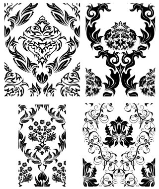 Dikişsiz damask desenler kümesi