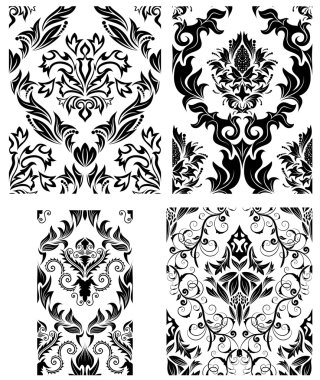 Dikişsiz damask desenler kümesi