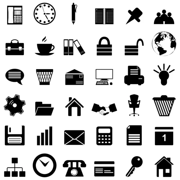 Conjunto de ícones de negócios e escritório — Vetor de Stock