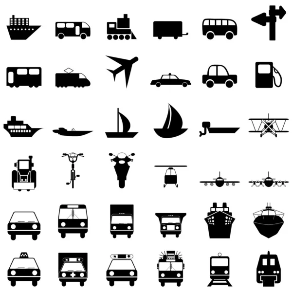 Conjunto de iconos de transporte — Archivo Imágenes Vectoriales