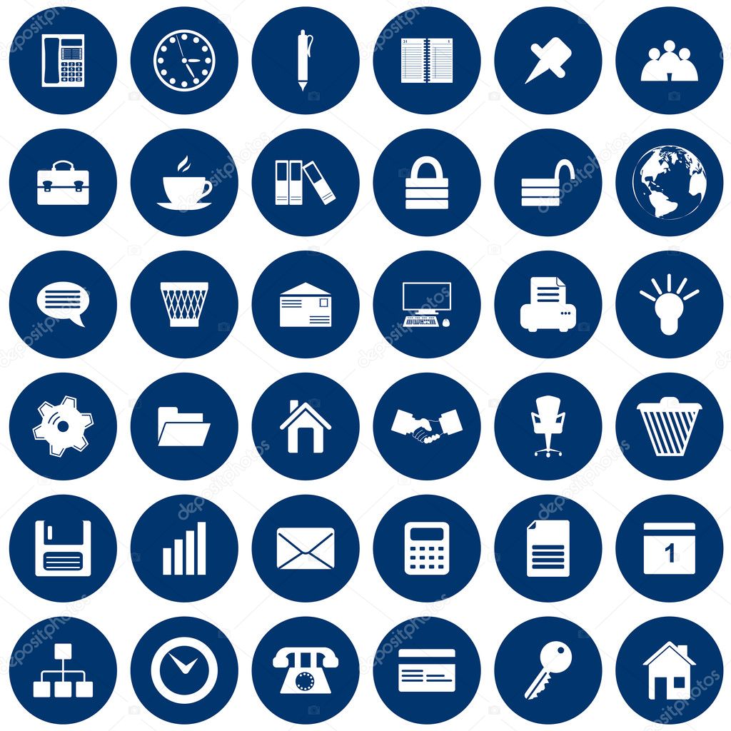 Business and office icons set