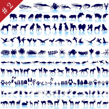 Set of animal silhouettes clipart