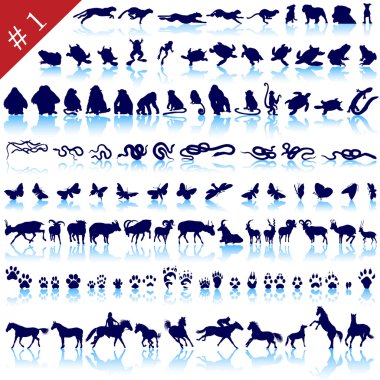 Set of animal silhouettes clipart