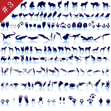 Set of animal silhouettes clipart