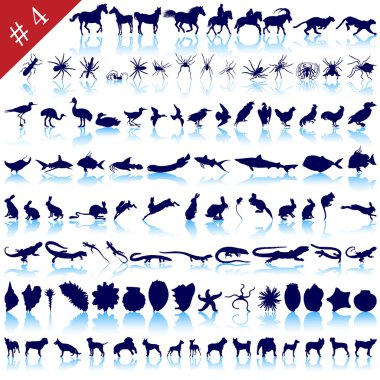 Set of animal silhouettes clipart