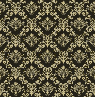 Seamless damask pattern clipart