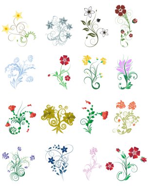 Flowers set clipart