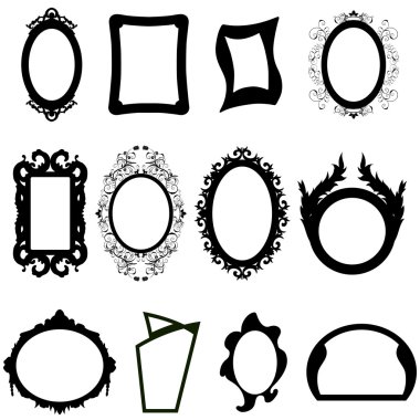 Mirror silhouettes set clipart