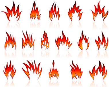 Fire icon set clipart