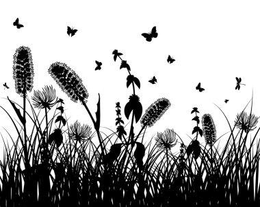 Meadow silhouettes clipart