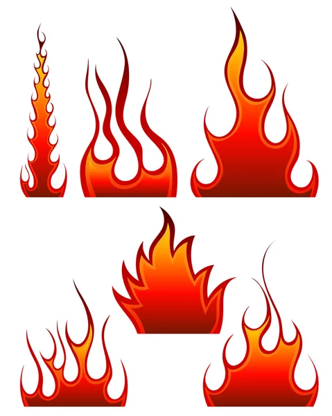 Fire icon set — Stock Vector