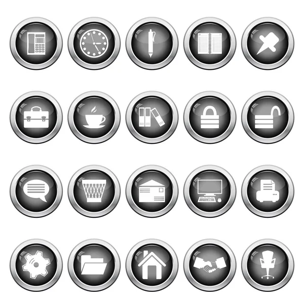 Iş ve yazıhane Icons set — Stok Vektör