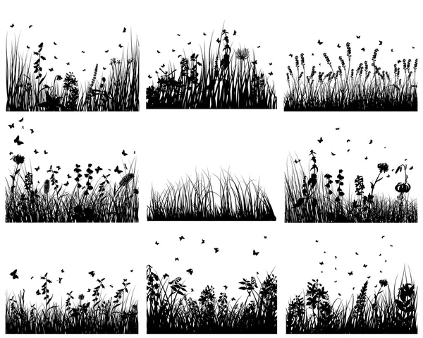 Sylwetki łąka Ilustracja Stockowa