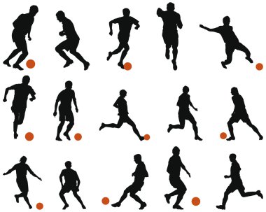 Football (soccer) silhouette set clipart