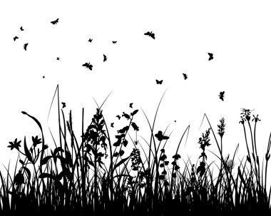 Meadow silhouettes clipart