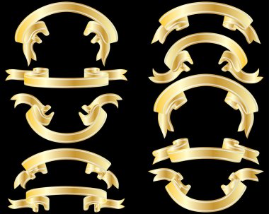 Golden ribbons clipart