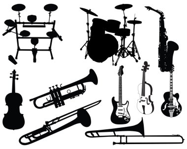 Set of musical instruments clipart