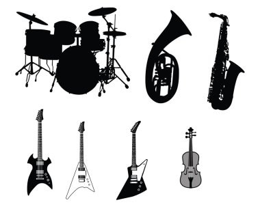 Set of musical instruments clipart