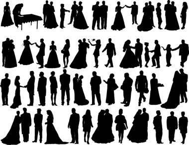 Wedding silhouettes clipart
