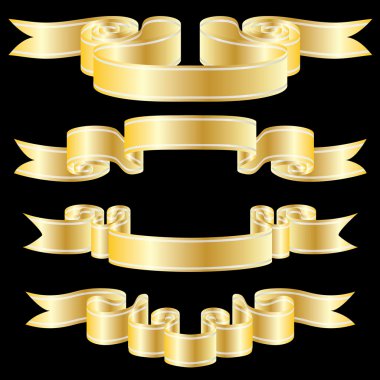 Golden ribbons clipart