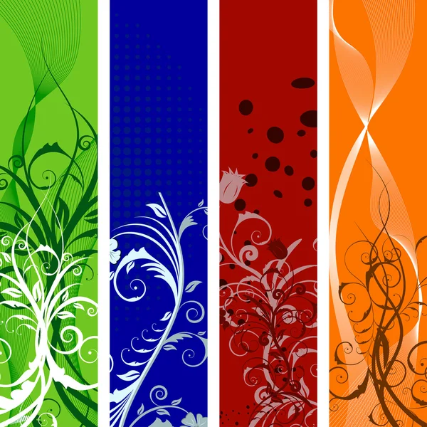 Floral banners set — Stock Vector