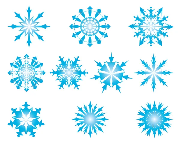 Set di fiocchi di neve — Vettoriale Stock