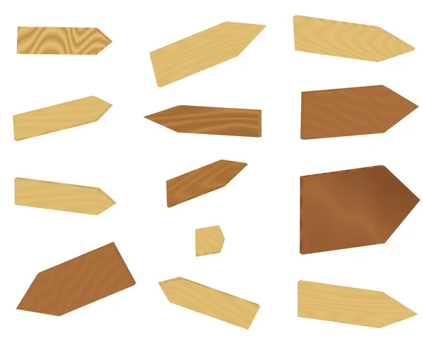 Ensemble de flèches en bois — Image vectorielle
